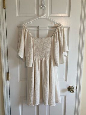 Off-White Smocked Mini Dress